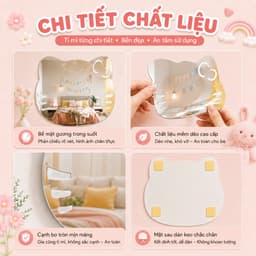 Gương Dán Tường Tự Dính Bằng Acrylic Mềm Hình Động Vật Hoạt Hình Trang Trí Nhà Cửa 6