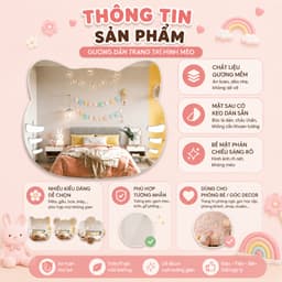 Gương Dán Tường Tự Dính Bằng Acrylic Mềm Hình Động Vật Hoạt Hình Trang Trí Nhà Cửa 8