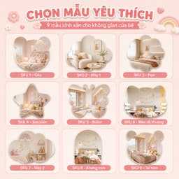 Gương Dán Tường Tự Dính Bằng Acrylic Mềm Hình Động Vật Hoạt Hình Trang Trí Nhà Cửa 9