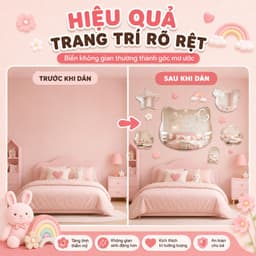 Gương Dán Tường Tự Dính Bằng Acrylic Mềm Hình Động Vật Hoạt Hình Trang Trí Nhà Cửa 5