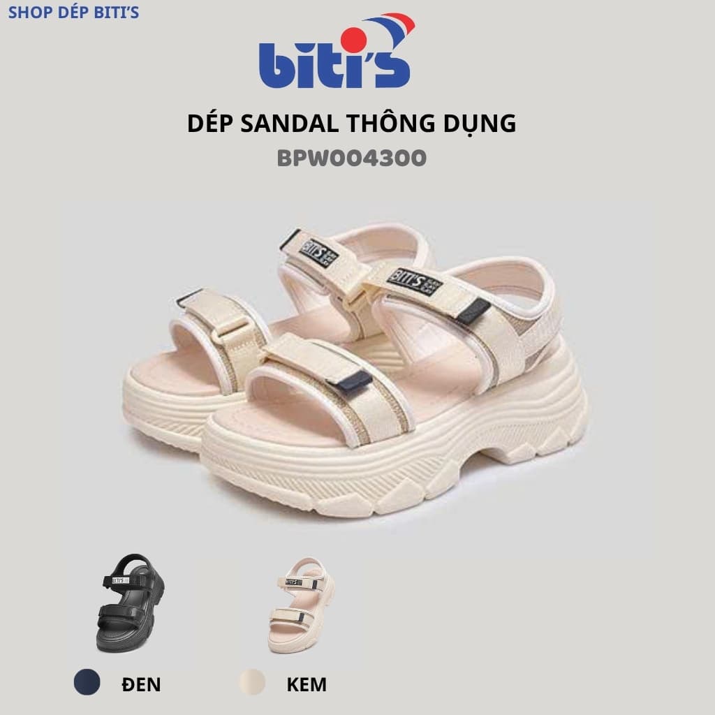 Sandal Biti's Nữ Đế Cao Tôn Dáng BPW004300DEN BPW004300KEM