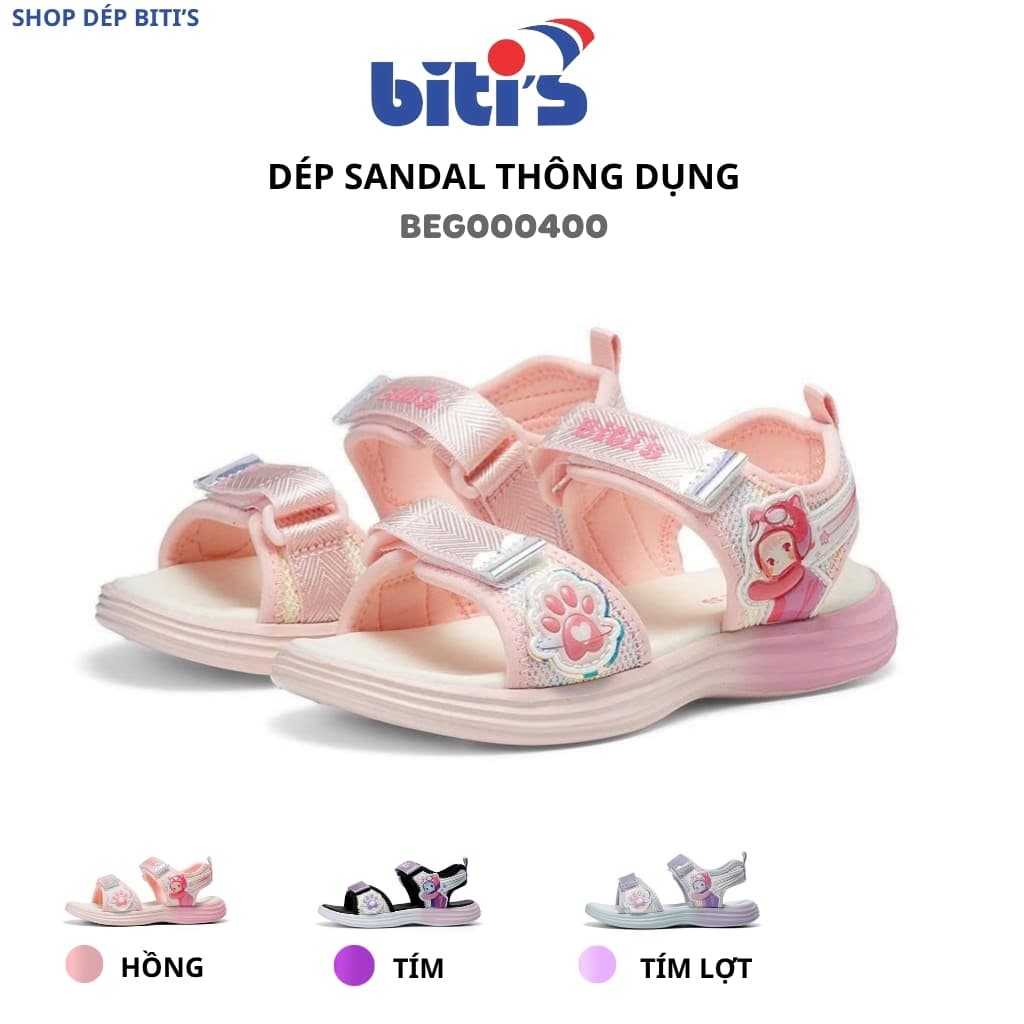 Sandal Biti's SUPERSTAR Collection Bé Gái Màu Tím BEG0004