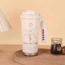 Ly Giữ Nhiệt 500ml Coffee Cup inox 316 cao cấp, Cốc giữ nhiệt có ống hút quai xách tiện lợi 8