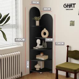 Kệ góc tường đa năng decor phòng, Kệ góc trang trí nhà cửa cao cấp gỗ MDF phủ Melamine 8