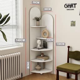 Kệ góc tường đa năng decor phòng, Kệ góc trang trí nhà cửa cao cấp gỗ MDF phủ Melamine 6