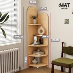 Kệ góc tường đa năng decor phòng, Kệ góc trang trí nhà cửa cao cấp gỗ MDF phủ Melamine 7