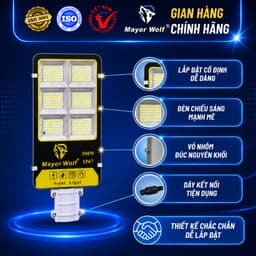 Đèn Đường Năng Lượng Mặt Trời MayorWolf 300W, Cho Sân Vườn, Kho Bãi, Đường Đi, Bãi Xe MW.BC3300 4