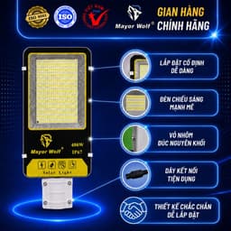 Đèn Đường Năng Lượng Mặt Trời MayorWolf 400W 624 LED Nhôm Nguyên Khối, Cho Sân Vườn, Kho Bãi, Đường Đi, Bãi Xe MW.BC2400 4