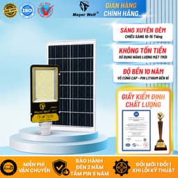 Đèn Đường Bàn Chải Năng Lượng Mặt Trời MayorWolf 2000W Nhôm Đúc, Cho Kho Bãi, Đường Đi, Bãi Xe MW.BC22000 1