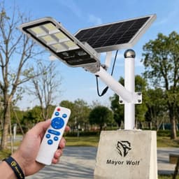 Đèn Bàn Chải Năng Lượng Mặt Trời Mayor Wolf 300W, Chiếu Sáng Sân Vườn, Kho Bãi, Đường Đi MW.BC300 8