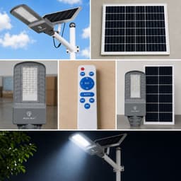 Đèn Bàn Chải Mắt Ngọc Năng Lượng Mặt Trời Mayor Wolf 500W Nhựa ABS, Cho Sân Vườn, Kho Bãi MW.BC.500W 7