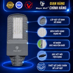 Đèn Bàn Chải Mắt Ngọc Năng Lượng Mặt Trời Mayor Wolf 500W Nhựa ABS, Cho Sân Vườn, Kho Bãi MW.BC.500W 4