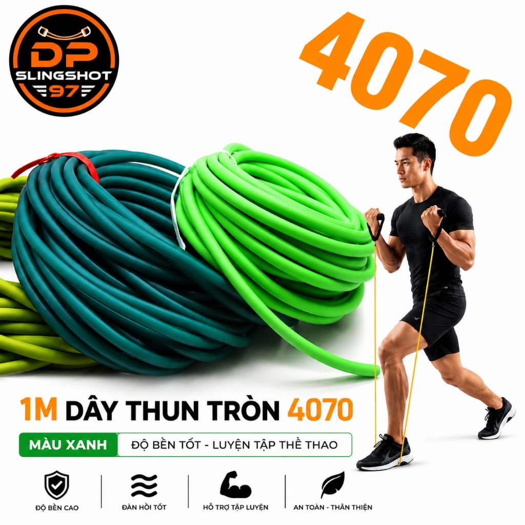 Dây thun tròn loại 1m 4070 co dãn tốt độ bền cao hàng chất lượng[ Cỡ thun ngoài 7mm trong 4mm ]