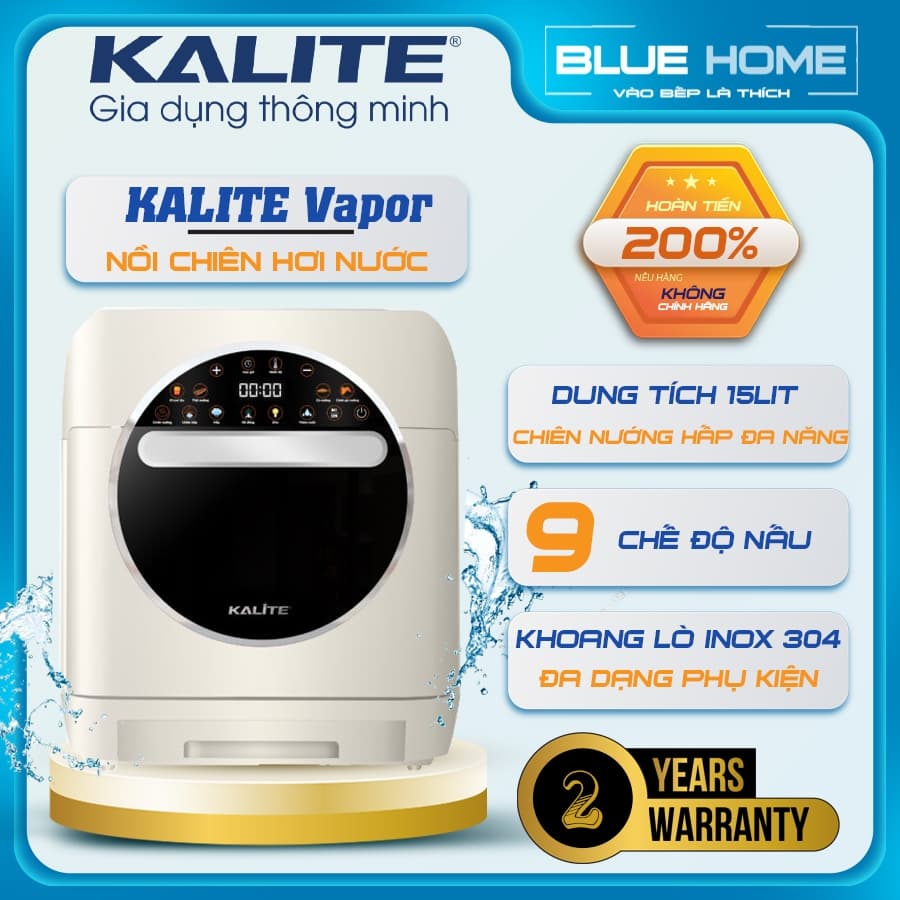 Nồi Chiên Hơi Nước Kalite Vapor, 15Lit - 2600w, Chiên Nướng Hấp Kết Hợp, Hàng Chính Hãng