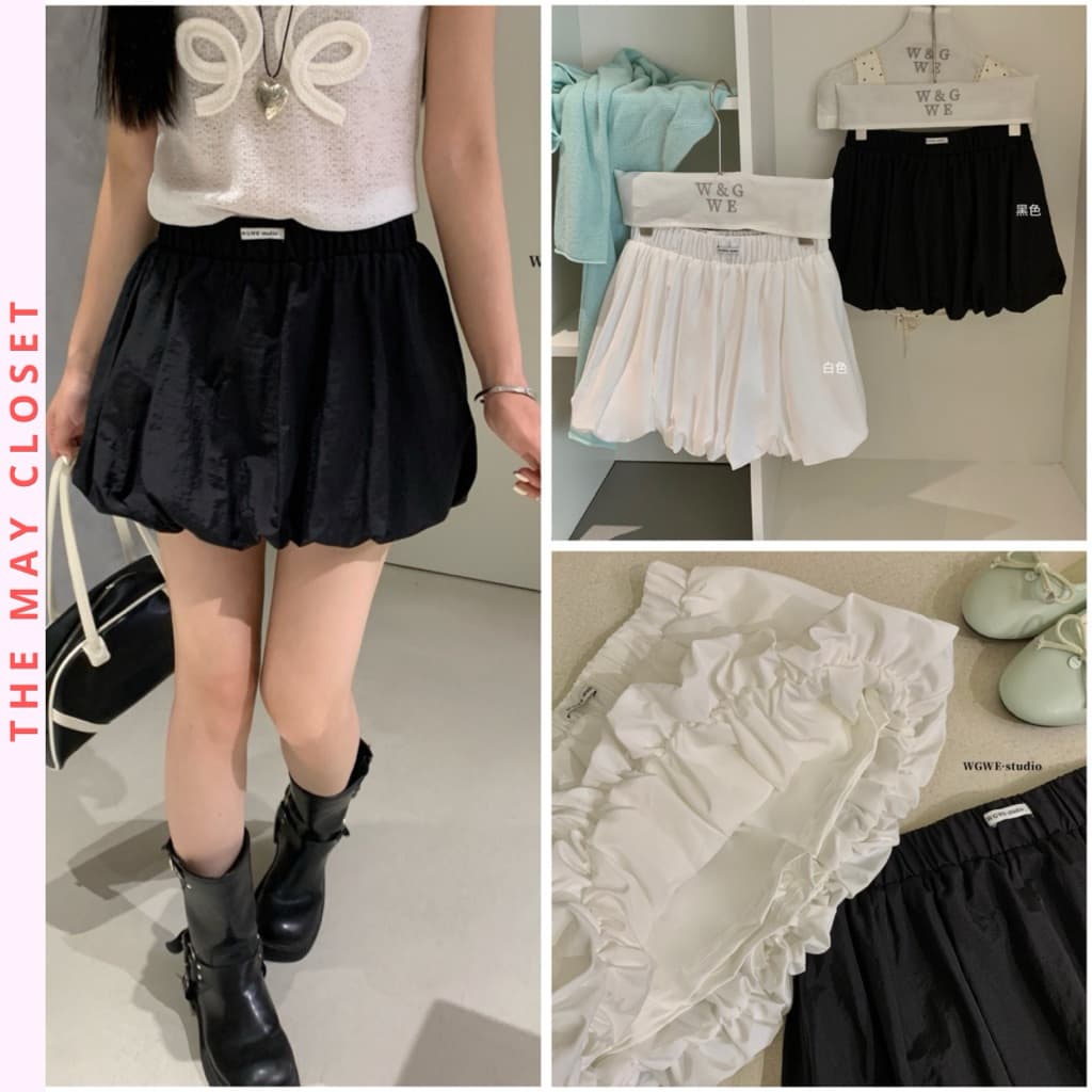 𝑨𝒏𝒏 𝑺𝒕𝒖𝒅𝒊𝒐   𝐖𝐆𝐖𝐄/ Chân Váy Bí Dáng Chữ A Ngắn WG.WE 9121, Chân Váy Mini Nữ Cạp Cao Kaki Mềm Kèm Quần Trong