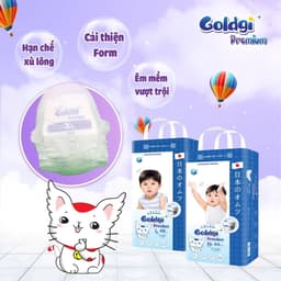 Combo 6 bịch bỉm GOLDGI+ Nhật Cao Cấp Chính Hãng Siêu Hời Đủ Size Cho Bé Thoái mái, Thấm Hút 6