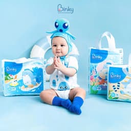 Combo 6 bịch Tã/bỉm Binky Quần/Dán size NB62/S58/M54/M50/L46/XL44/2XL40/3XL36 6