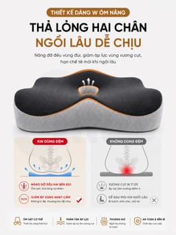Đệm Ngồi Chống Trĩ Công Thái Học EMA - Cao Su Non Giảm Đau Xương Cụt Cho Dân Văn Phòng & Tài Xế 9