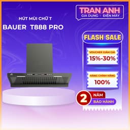 Hút mùi Bauer T888Pro | Lực Hút 1400m3/h | T7050BLDC | Động cơ BLDC hút khỏe, êm | Bảo hành 2 NĂM 1