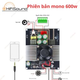 Bo mạch công suất Vire 600w với tổng công suất 600W với  IC TPA3255 6