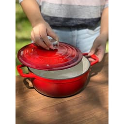 Nồi gang Oceno size 22cm phủ men gốm chống dính Teflon Bộ nồi gang đúc cao cấp 9