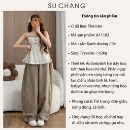 Áo Hai Dây Hoa Nhí Bèo Dưới Cúc Dọc A11182 Su Chang Thời Trang Nữ 4