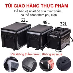 🔥Túi giữ nhiệt giao hàng 22L 32L 48L 62L bền bỉ, chống thấm nước gồm dây đeo vai túi chống nước 1