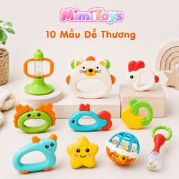 Combo 10 Món Lục Lạc Xúc Xắc Gặm Nướu MimiToys - Đồ Chơi Cho Bé Sơ Sinh An Toàn 7