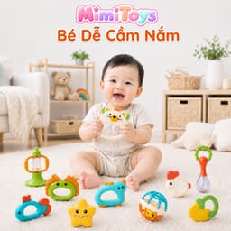Combo 10 Món Lục Lạc Xúc Xắc Gặm Nướu MimiToys - Đồ Chơi Cho Bé Sơ Sinh An Toàn 6