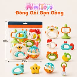 Combo 10 Món Lục Lạc Xúc Xắc Gặm Nướu MimiToys - Đồ Chơi Cho Bé Sơ Sinh An Toàn 3