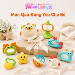 Combo 10 Món Lục Lạc Xúc Xắc Gặm Nướu MimiToys - Đồ Chơi Cho Bé Sơ Sinh An Toàn 8