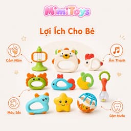Combo 10 Món Lục Lạc Xúc Xắc Gặm Nướu MimiToys - Đồ Chơi Cho Bé Sơ Sinh An Toàn 4