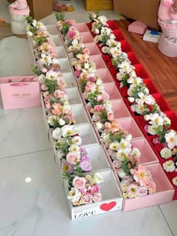 Combo 5 Hộp Mica 2 Ngăn (hộp mika) In Chữ LOVE, Đựng Quà Tặng Bánh Kem Hoa Kích Thước 27x19x30cm. .. 5