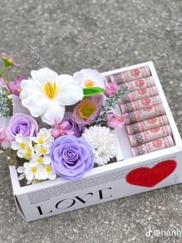 Combo 5 Hộp Mica 2 Ngăn (hộp mika) In Chữ LOVE, Đựng Quà Tặng Bánh Kem Hoa Kích Thước 27x19x30cm. .. 6