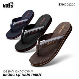 Dép Kẹp Xốp Nam Biti's Xỏ Ngón BXM006200 Siêu Nhẹ Chống Trượt - Caro, DéP Đế Bằng 1