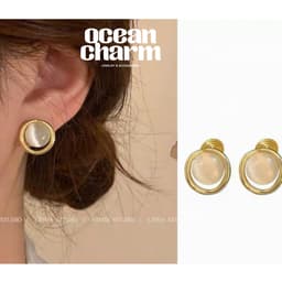 Bông Tai/Khuyên Tai Nữ Phong Cách Vintage Retro Thanh Lịch - Quà Tặng Vibe Ocean Charm, Tiểu Thư Sang Trọng 1