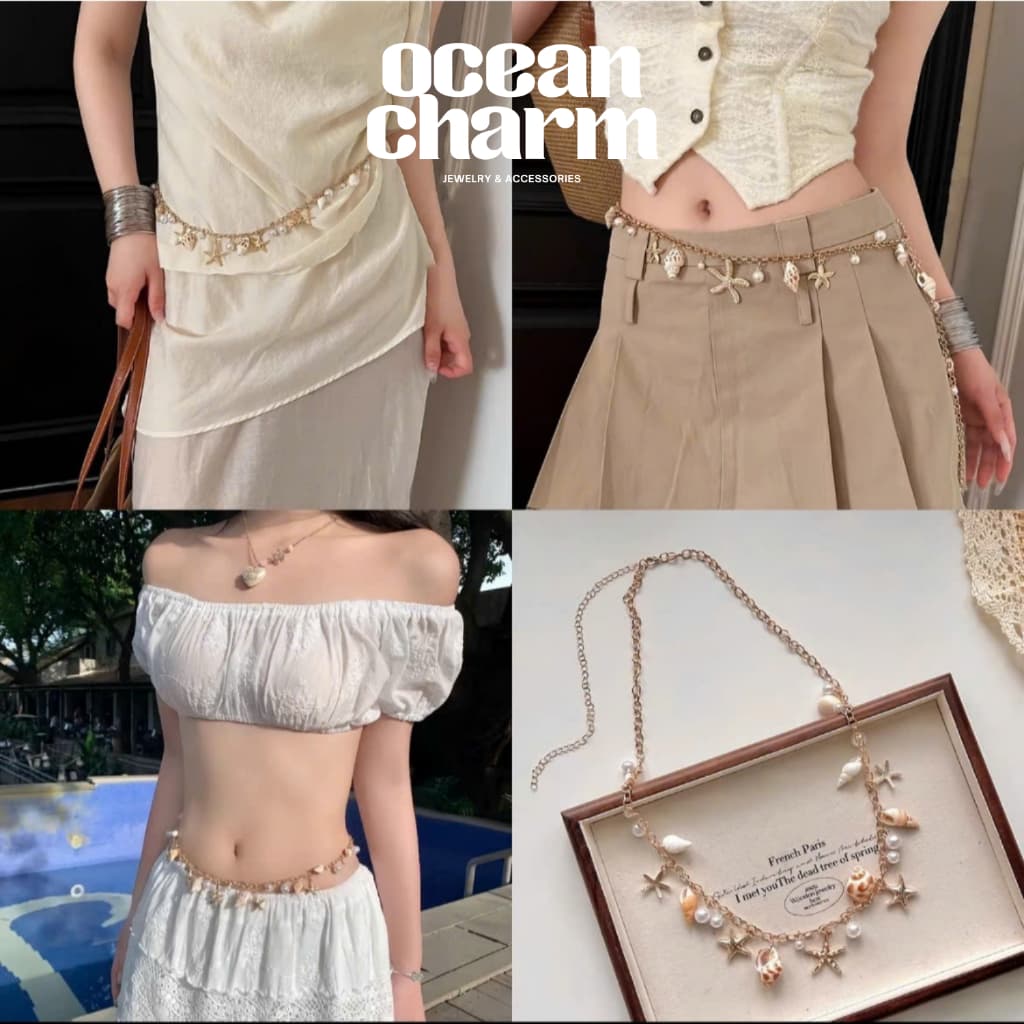 Dây Đeo Eo Sò Ốc Phong Cách Boho - Quà Tặng Vibe Ocean Charm, Có Sẵn, Phong Cách Hàn Quốc, Tinh Tế Nhẹ Nhàng