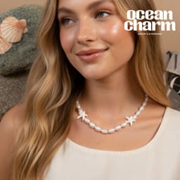 Vòng Cổ Ngọc Trai Nhân Tạo Sao Biển - Quà Tặng Vibe Ocean Charm, Có Sẵn Giao Nhanh, Phong Cách Hàn Quốc 1