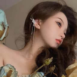 Khuyên Kẹp Vành Tai Cánh Bướm Thiên Thần Phối Dây Xích Dài Phong Cách Cool Ngầu - Phụ Kiện Cá Tính Y2K Cực Xinh 6