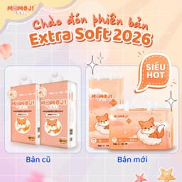 Combo 3 Bịch Tã Bỉm Dán/Quần Momoji Extra Soft NB/S/M/L/XL/XXL/XXXL Mềm Mại, Siêu Mỏng, Siêu Thấm Hút, An Toàn Cho Bé 3