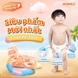 Combo 3 Bịch Tã Bỉm Dán/Quần Momoji Extra Soft NB/S/M/L/XL/XXL/XXXL Mềm Mại, Siêu Mỏng, Siêu Thấm Hút, An Toàn Cho Bé 2