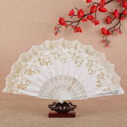 Quạt Xếp Ren Cầm Tay Bướm Ánh Vàng Kim Vintage Style Lolita/Sườn Xám - Phụ Kiện Chụp Ảnh Cổ Trang - Đa Dạng Phong Cách 4
