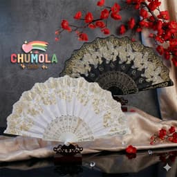 Quạt Xếp Ren Cầm Tay Bướm Ánh Vàng Kim Vintage Style Lolita/Sườn Xám - Phụ Kiện Chụp Ảnh Cổ Trang - Đa Dạng Phong Cách 1