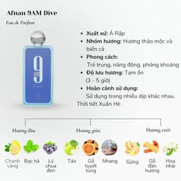 Nước Hoa Afnan 9AM Dive 100ML Nam Tính Mát Sạch Thanh Lịch Hương Biển Hiện Đại 4