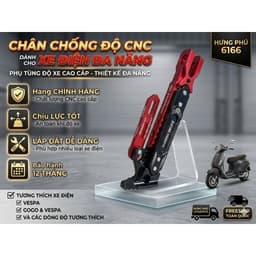 Chân chống cạnh xe điện độ.nhôm cnc cao cấp. tăng chỉnh 3