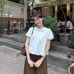 Áo Bí Tay Bồng Cổ Sen Form Babydoll Xoè Nhiều Màu Vải Gió, Áo Kiểu Nữ Dễ Thương 2
