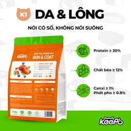 Thức Ăn Cho Mèo Keepo K1 Skin & Coat 1kg – Hạt Mèo Omega 3 Cá Hồi Đẹp Da Mượt Lông - MÉO CHÒ UNI 4