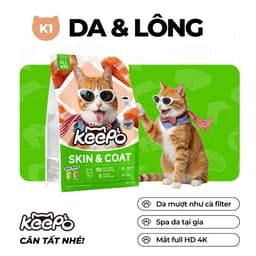 Thức Ăn Cho Mèo Keepo K1 Skin & Coat 1kg – Hạt Mèo Omega 3 Cá Hồi Đẹp Da Mượt Lông - MÉO CHÒ UNI 7