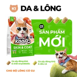 Thức Ăn Cho Mèo Keepo K1 Skin & Coat 1kg – Hạt Mèo Omega 3 Cá Hồi Đẹp Da Mượt Lông - MÉO CHÒ UNI 2