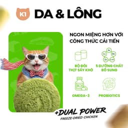 Thức Ăn Cho Mèo Keepo K1 Skin & Coat 1kg – Hạt Mèo Omega 3 Cá Hồi Đẹp Da Mượt Lông - MÉO CHÒ UNI 5
